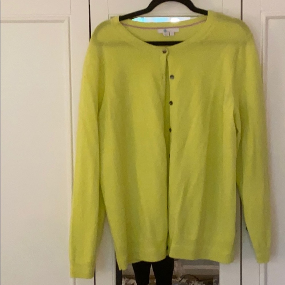 Chartreuse Boden Cashmere Cardigan